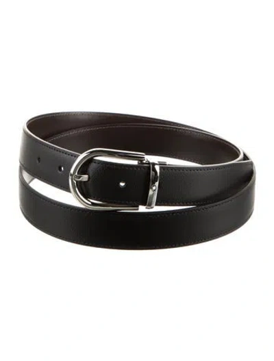 Pre-owned Montblanc Leather Belt In Black