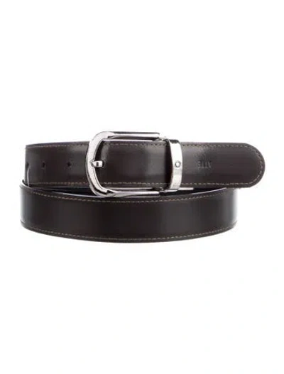 Pre-owned Montblanc Leather Belt In Black