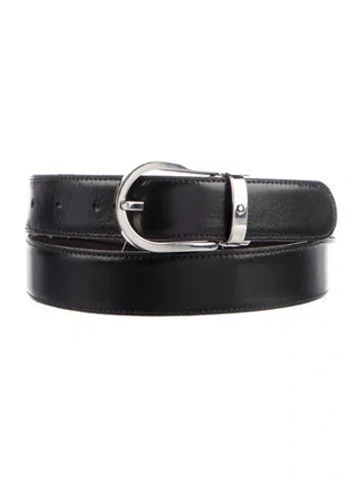 Pre-owned Montblanc Leather Belt In Black
