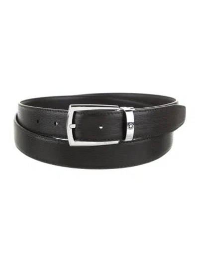Pre-owned Montblanc Leather Belt In Black