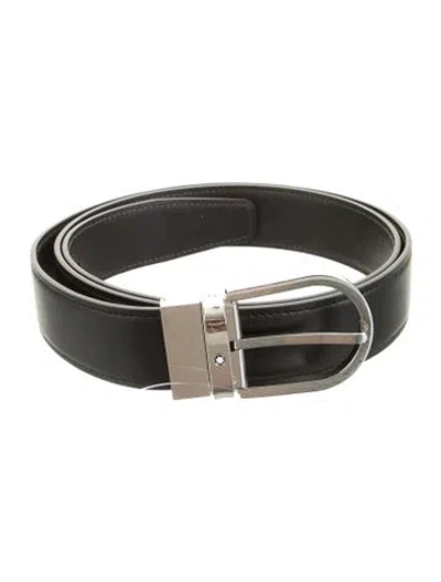 Pre-owned Montblanc Leather Belt In Black
