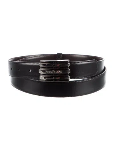 Pre-owned Montblanc Leather Belt In Black