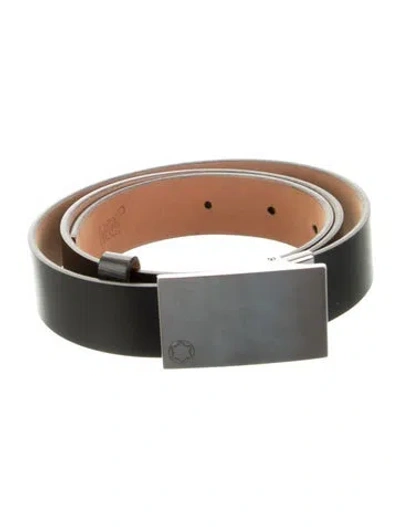 Pre-owned Montblanc Leather Belt In Black