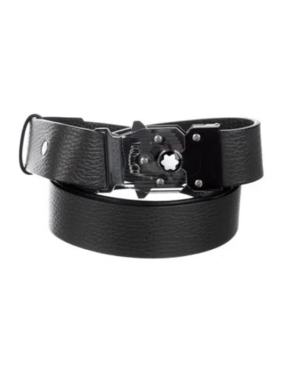 Pre-owned Montblanc Leather Belt In Black