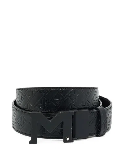 Pre-owned Montblanc Leather Belt In Black