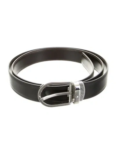 Pre-owned Montblanc Leather Belt In Black