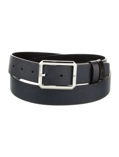Pre-owned Montblanc Leather Belt In Blue