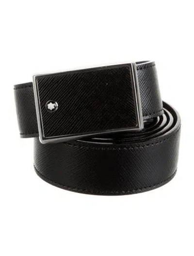 Pre-owned Montblanc Leather Belt In Blue
