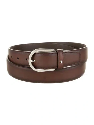 Pre-owned Montblanc Leather Belt In Brown
