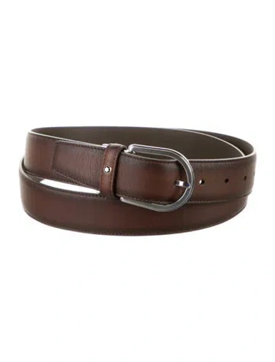 Pre-owned Montblanc Leather Belt In Brown