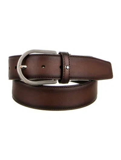 Pre-owned Montblanc Leather Belt In Brown