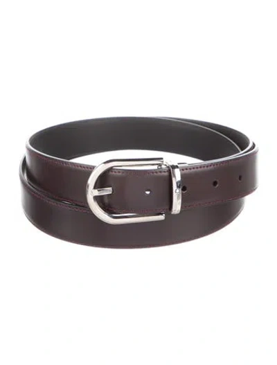 Pre-owned Montblanc Leather Belt In Burgundy