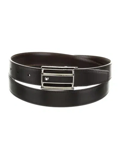 Pre-owned Montblanc Leather Belt Kit In Black