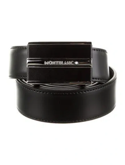 Pre-owned Montblanc Leather Belt Kit In Black
