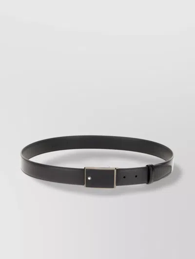 Montblanc Leather Belt With Rectangular Buckle And Adjustable Length