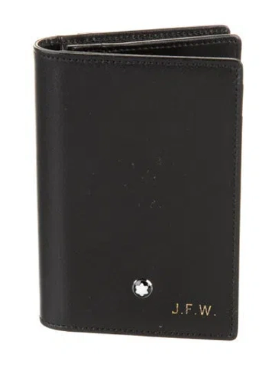 Pre-owned Montblanc Leather Bifold Wallet In Black