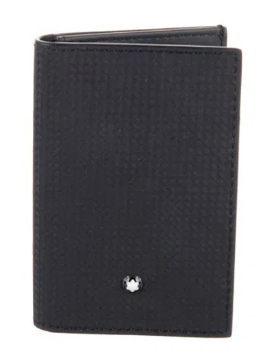 Pre-owned Montblanc Leather Bifold Wallet In Blue