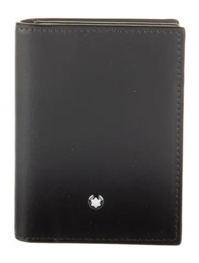 Pre-owned Montblanc Leather Bifold Wallet In Gray