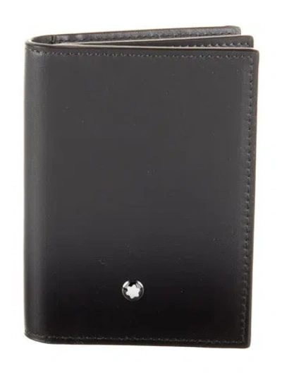 Pre-owned Montblanc Leather Bifold Wallet In Gray