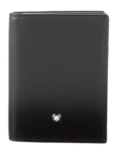 Pre-owned Montblanc Leather Bifold Wallet In Gray