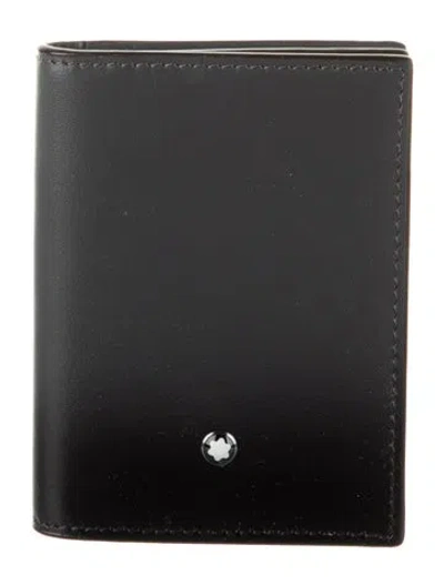 Pre-owned Montblanc Leather Bifold Wallet In Gray