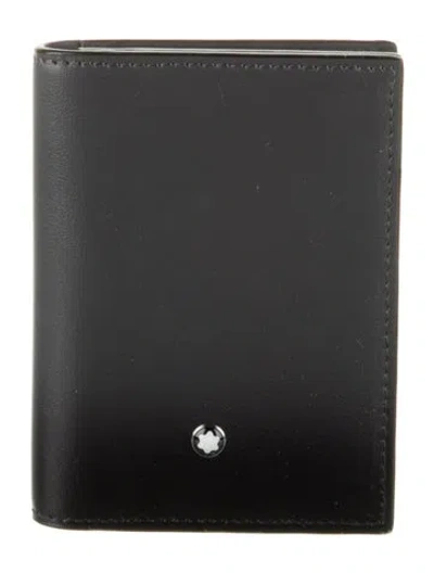 Pre-owned Montblanc Leather Bifold Wallet In Gray