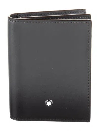 Pre-owned Montblanc Leather Bifold Wallet In Gray