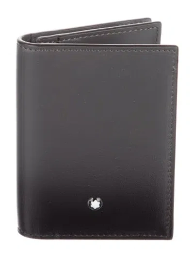 Pre-owned Montblanc Leather Bifold Wallet In Gray