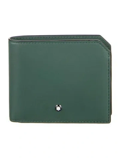 Pre-owned Montblanc Leather Bifold Wallet In Green