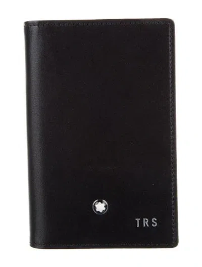 Pre-owned Montblanc Leather Bifold Wallet W/ Tags In Black