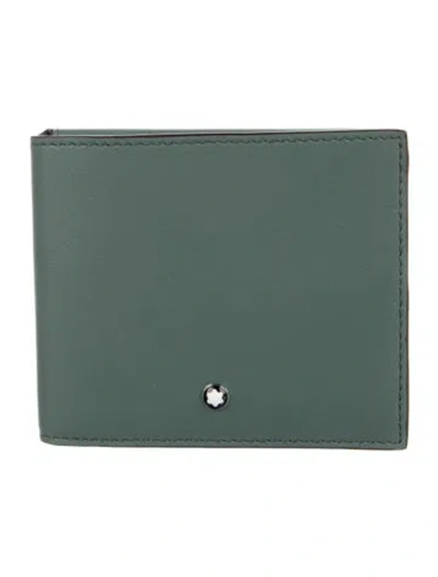 Pre-owned Montblanc Leather Bifold Wallet W/ Tags In Green