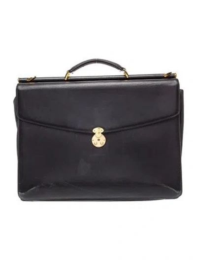 Pre-owned Montblanc Leather Briefcase In Black