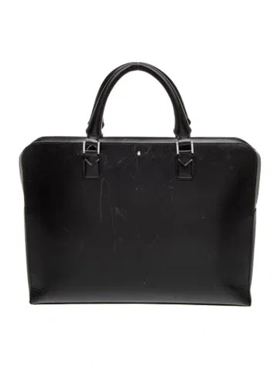 Pre-owned Montblanc Leather Briefcase In Black