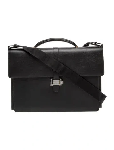 Pre-owned Montblanc Leather Briefcase In Black