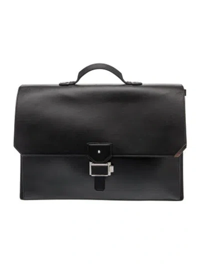 Pre-owned Montblanc Leather Briefcase In Black