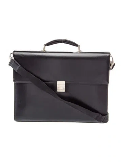 Pre-owned Montblanc Leather Briefcase In Black