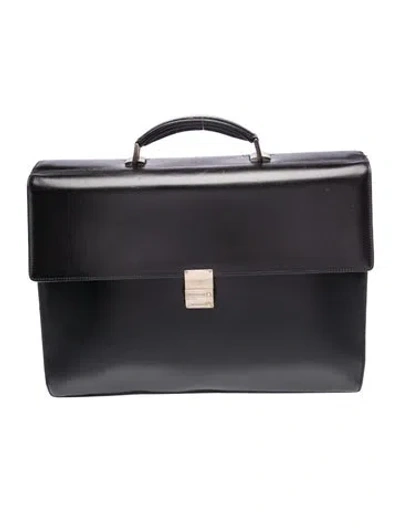 Pre-owned Montblanc Leather Briefcase In Black