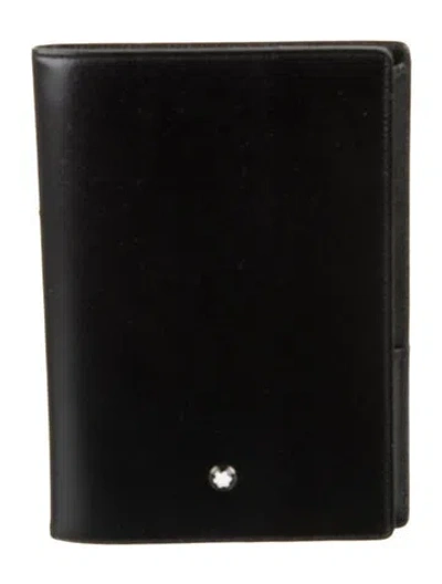 Pre-owned Montblanc Leather Business Card Holder In Black