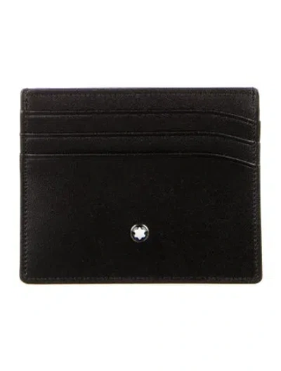 Pre-owned Montblanc Leather Card Holder In Black
