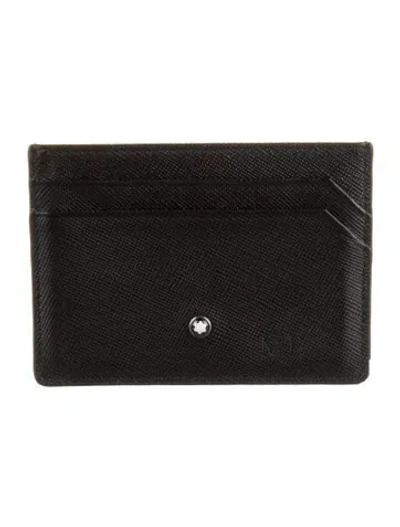 Pre-owned Montblanc Leather Card Holder In Black