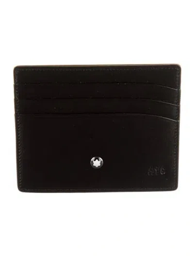Pre-owned Montblanc Leather Card Holder In Black