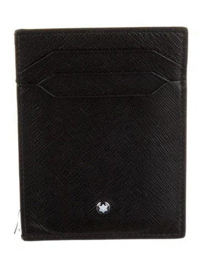 Pre-owned Montblanc Leather Card Holder In Black