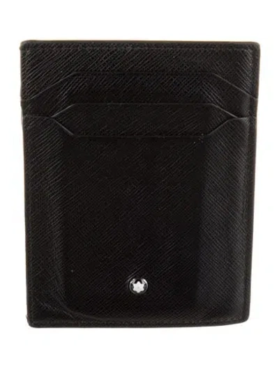 Pre-owned Montblanc Leather Card Holder In Black