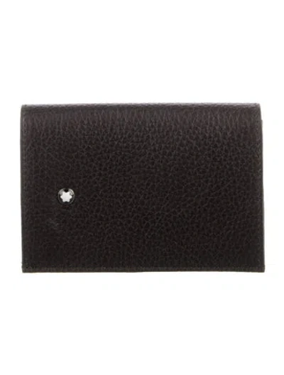 Pre-owned Montblanc Leather Card Holder In Black