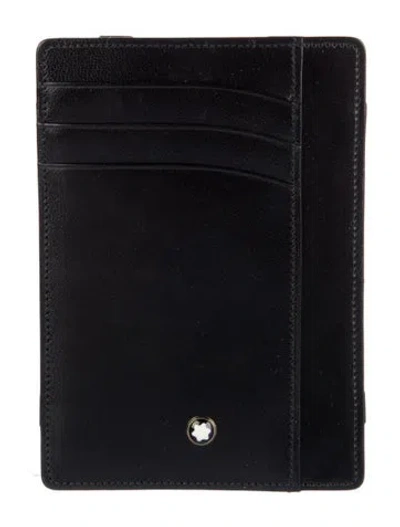 Pre-owned Montblanc Leather Card Holder In Black