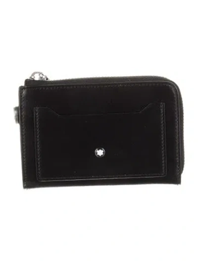 Pre-owned Montblanc Leather Card Holder In Black