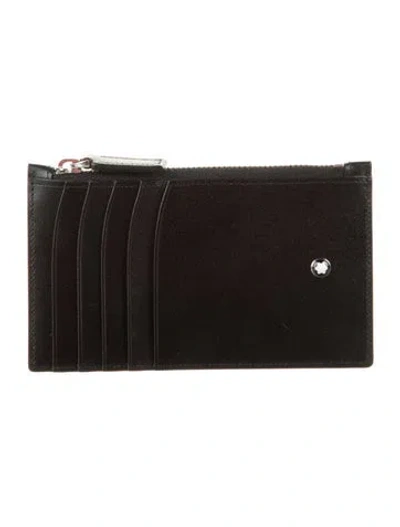 Pre-owned Montblanc Leather Card Holder In Black