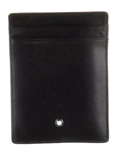 Pre-owned Montblanc Leather Card Holder In Black