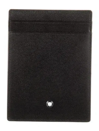 Pre-owned Montblanc Leather Card Holder In Black