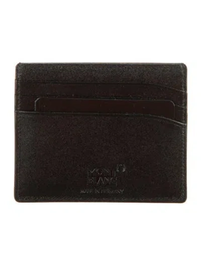 Pre-owned Montblanc Leather Card Holder In Black
